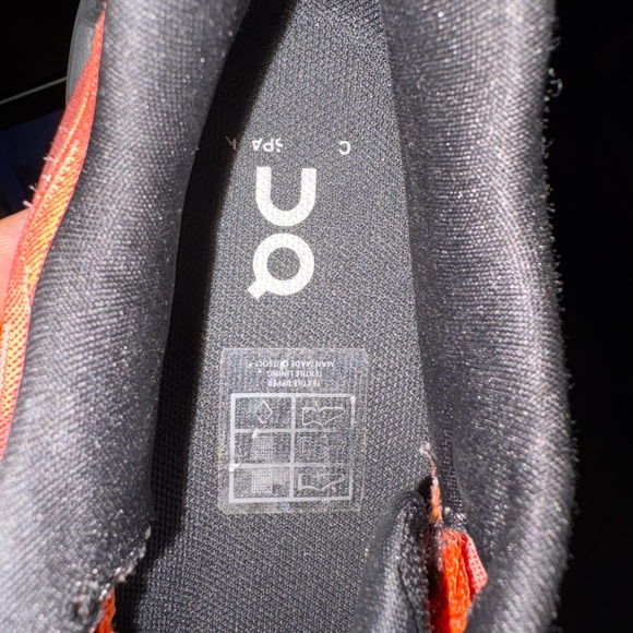 On Running Cloudmonster White and Orange Shoes - Picture 10 of 10